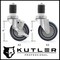 KUTLER 4-Inch Caster Wheel Set for Commercial Kitchen Prep Work Tables - Set of 4 Swivel Casters 2 with Brakes and 2 Without Brakes